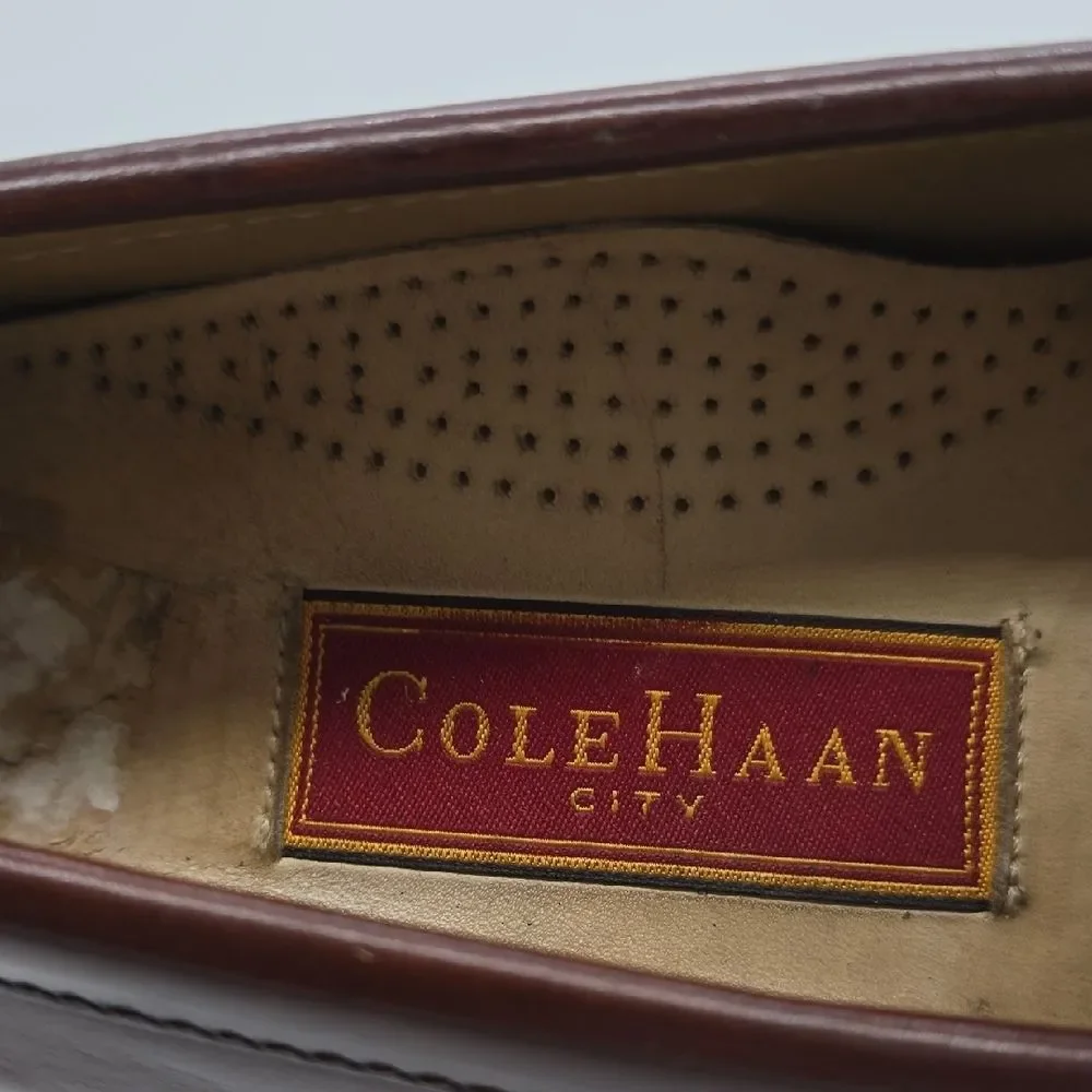 Cole Haan Brown Leather Tassel Slip-On Loafers